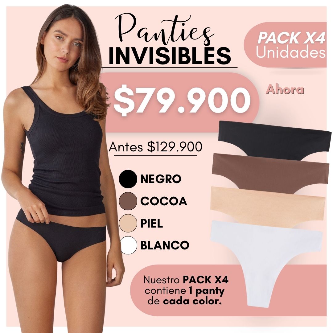 PANTIES INVISIBLES X4 UNDS