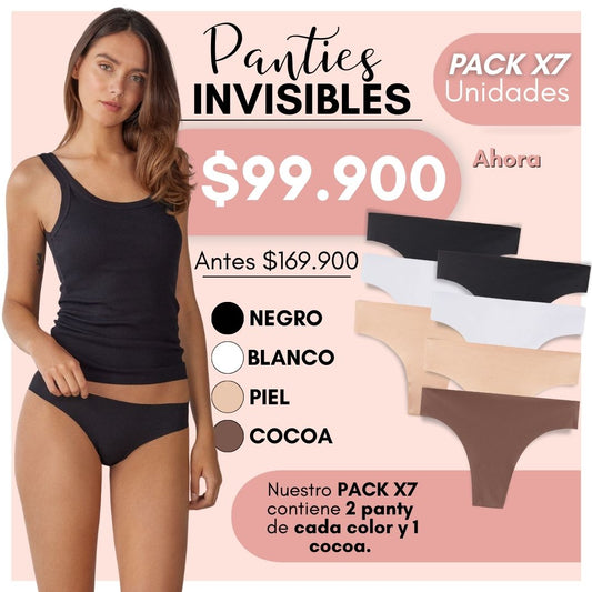 PANTIES INVISIBLES X7 UNDS